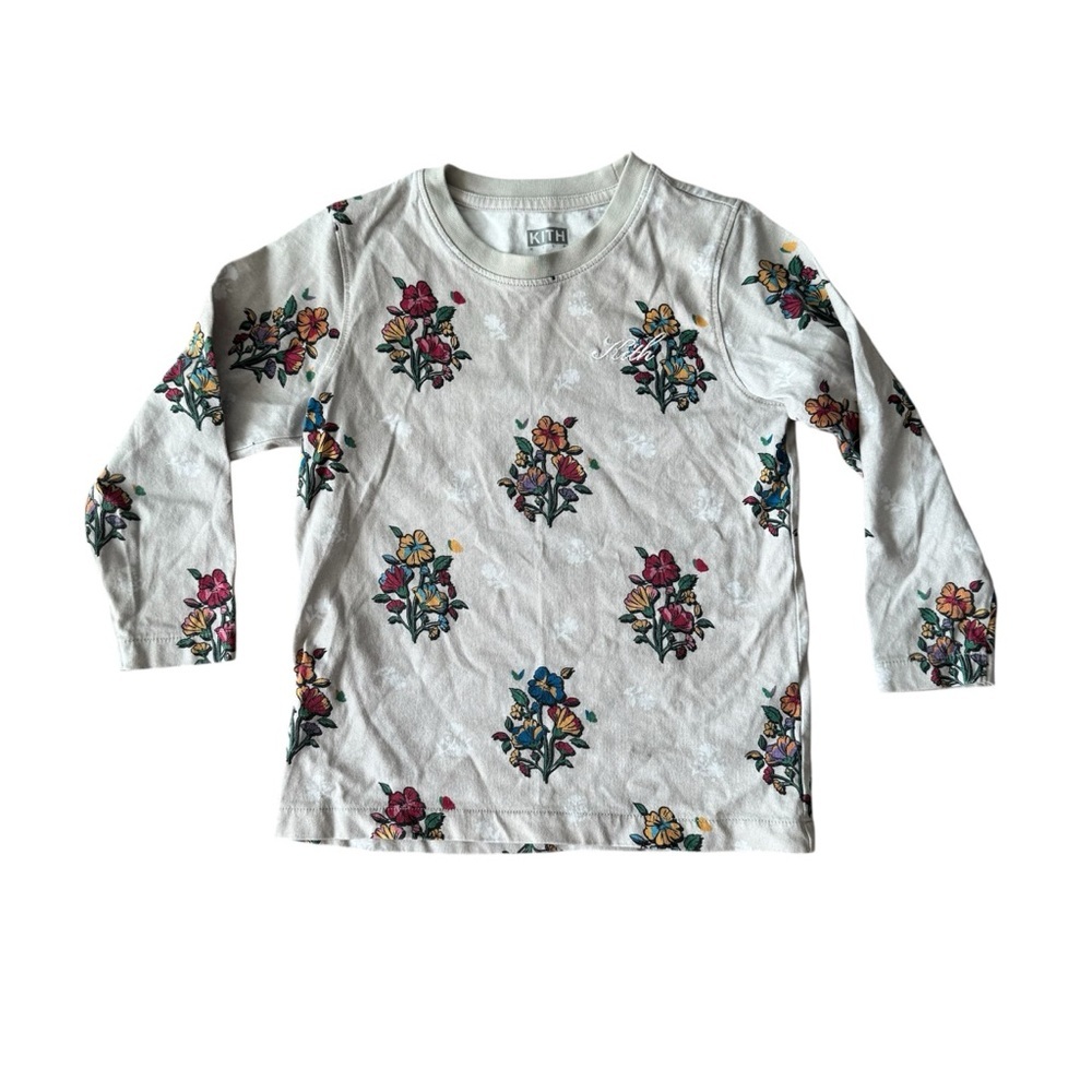 KITH Kids Size 6 Floral Long Sleeve Crew Neck T Shirt